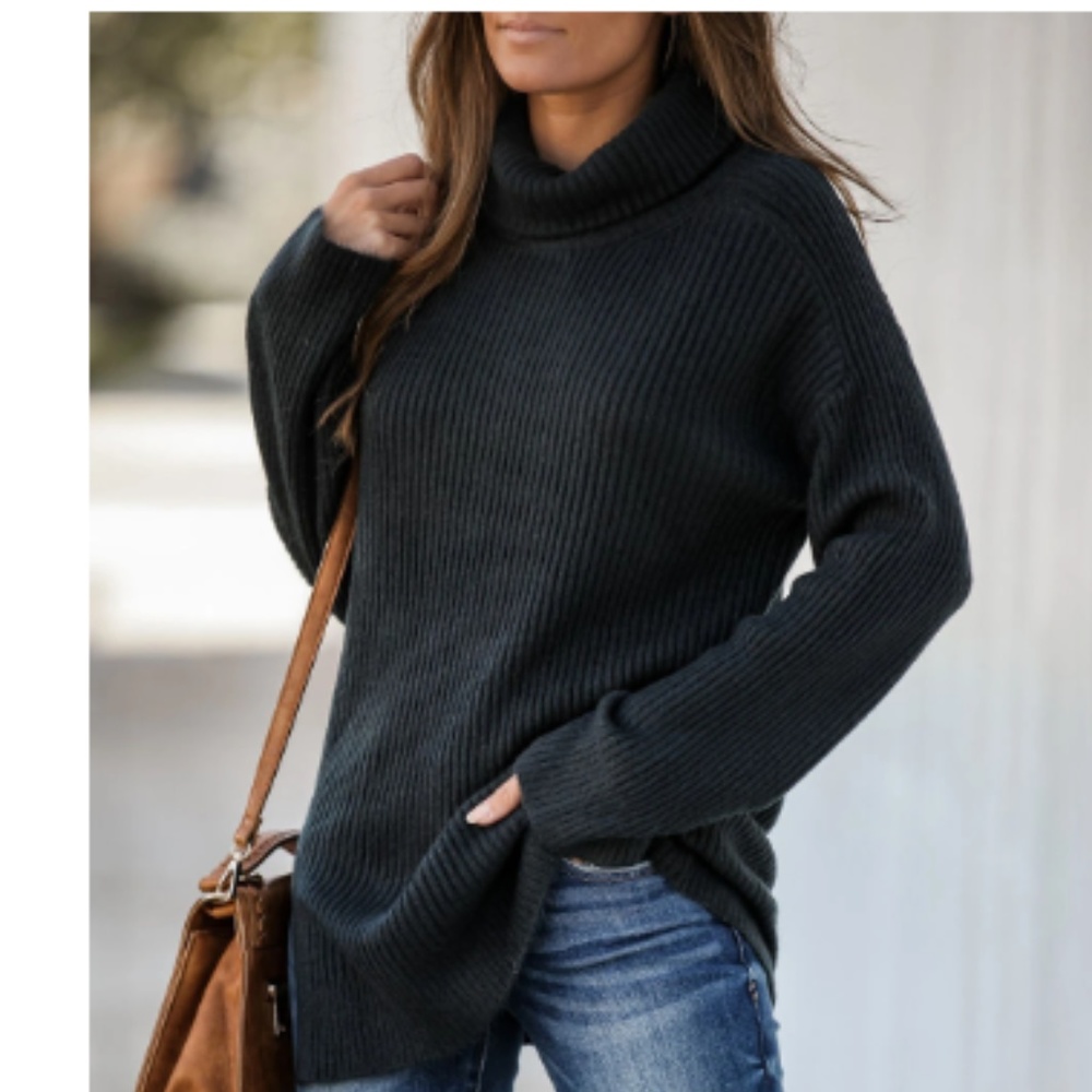 ESSEX DR. Ribbed Knit Turtleneck Sweater